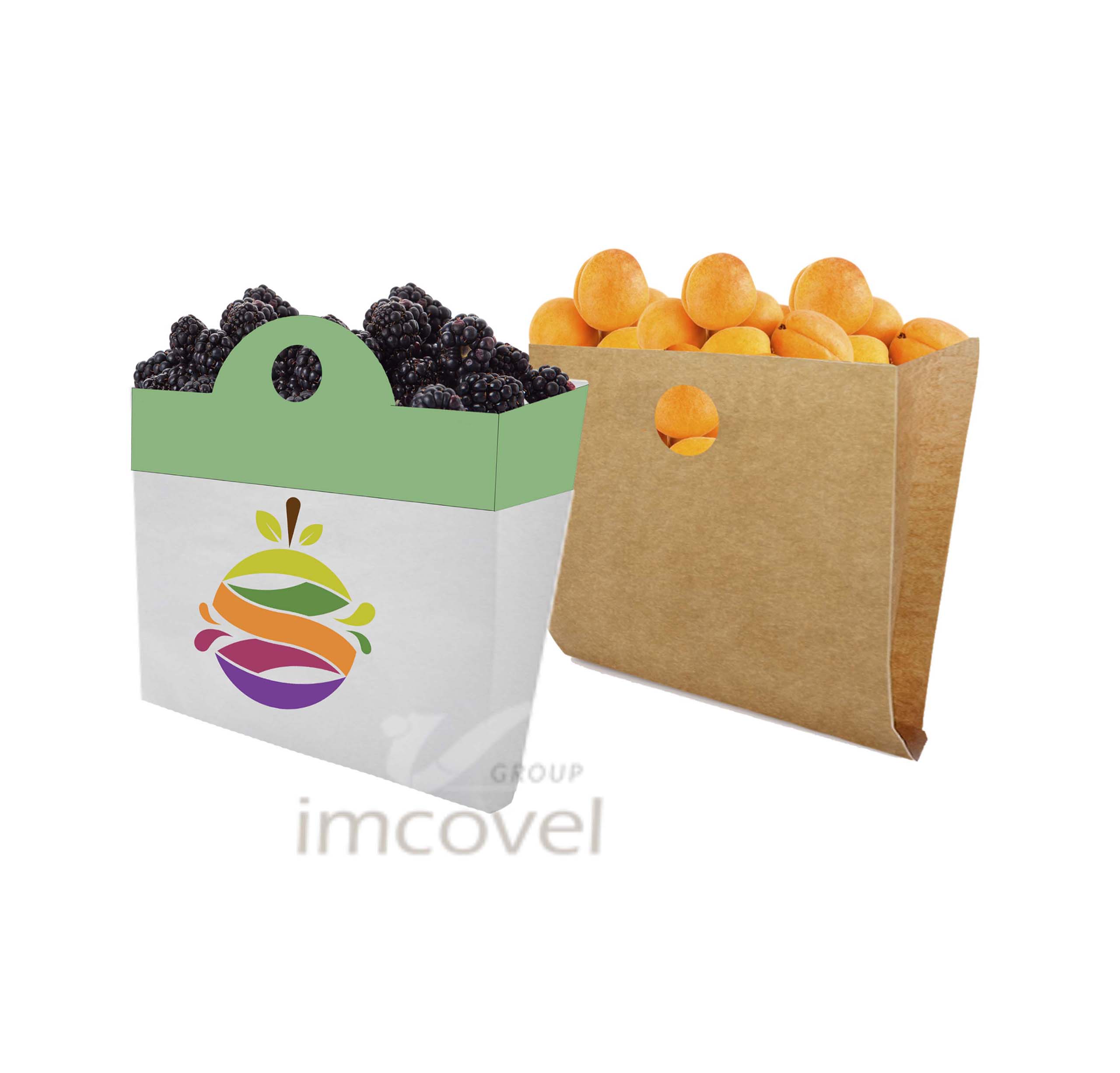 Sobre plano asa troquelada fruta