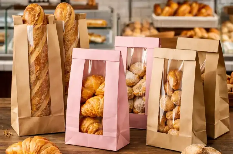 bolsa sobre plano de papel para alimentación